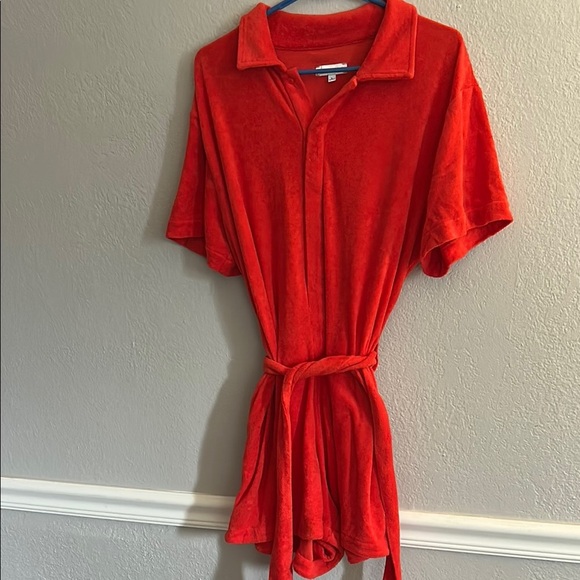 Gianna Bini Terry cloth romper, red, women’s size large. Excellent condition. - Picture 1 of 6